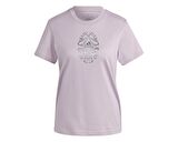 adidas W Metallic Tee Kadın Günlük Tişört IN6449 Mor