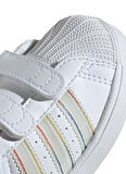 adidas Beyaz - Yeşil Bebek Yürüyüş Ayakkabısı JI0511-SUPERSTAR LED LIGHTS CF I