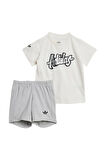 adidas Çocuk  Beyaz  Eşofman SHORT TEE SET JD1042