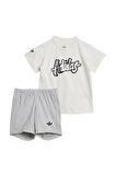 adidas Çocuk  Beyaz  Eşofman SHORT TEE SET JD1042