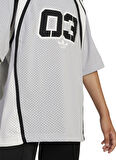 adidas Baskılı Gri - Siyah - Beyaz Erkek Çocuk T-Shirt JC7323-OV JERSEY TEE