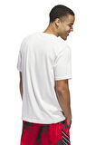 adidas JI7572 ADI BB GFX TEE Beyaz Yuvarlak Yaka Loose Fit Düz Erkek T-Shirt