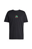 adidas Erkek  Siyah  T-Shirt M L PIZZA TEE JM0347