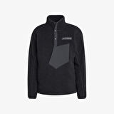 adidas Terrex Xploric High Pile Fleece Pullover Erkek Siyah Yürüyüş Polar