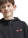 adidas Kapüşon Yaka Baskılı Siyah Kadın Eşofman Üstü IV9635-J SW ZNE FZ HD