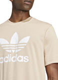 Bej Erkek Yuvarlak Yaka Normal Kalıp T-Shirt IZ2351 TREFOIL T-SHIRT