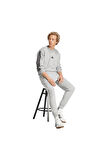 adidas Erkek  Gri  Sweatshirt M 3S FT SWT JE6374