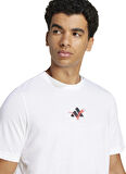 JD8252 M TNS 3B G T Beyaz Yuvarlak Yaka Regular Fit Baskılı T-Shirt