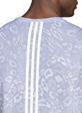 adidas JD7770 OTR E AOP LS M Mavi Yuvarlak Yaka Regular Fit Desenli Erkek T-Shirt