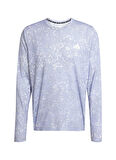 adidas JD7770 OTR E AOP LS M Mavi Yuvarlak Yaka Regular Fit Desenli Erkek T-Shirt