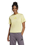 adidas JC5400 W Z.N.E. TEE Sarı Yuvarlak Yaka Regular Fit Düz Kadın T-Shirt