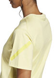 adidas JC5400 W Z.N.E. TEE Sarı Yuvarlak Yaka Regular Fit Düz Kadın T-Shirt