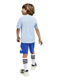 adidas Bağlamalı Bel Normal Lacivert - Mavi Erkek Çocuk Şort Takım JC9724-LK BL T-SET 160