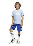 adidas Bağlamalı Bel Normal Lacivert - Mavi Erkek Çocuk Şort Takım JC9724-LK BL T-SET 160