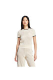 adidas Kadın  Beyaz  T-shirt CROCHET TEE JD1076
