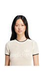 adidas Kadın  Beyaz  T-shirt CROCHET TEE JD1076