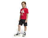 Adidas Lk Dy Mm T Set Çocuk Günlük Şortlu Takım JF3639 Kırmızı