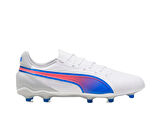 Puma King Match FG/AG 107863_02 Beyaz & Mavi & Kırmızı Futbol Kramponu