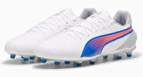 Puma King Match FG/AG 107863_02 Beyaz & Mavi & Kırmızı Futbol Kramponu