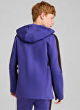 Puma Bisiklet Yaka Düz Lacivert Erkek Eşofman Üstü 68180327-EVOSTRIPE FZ Hoodie DK