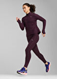 Bordo Kadın Bisiklet Yaka Normal Kalıp T-Shirt 52317044 RUN FAVORITE 1/4 ZIP W