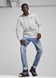 Puma 62641104 F1 ESS Full-Zip Hoodie Ash Gri Regular Fit Düz Erkek Zip Ceket