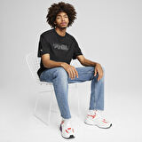 F1 Graphic Logo Erkek Siyah Günlük Stil T-Shirt 62642101