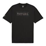 F1 Graphic Logo Erkek Siyah Günlük Stil T-Shirt 62642101