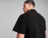 Puma Wardrobe Ess Relaxed Shirt Erkek Günlük Polo Tişört 62966301 Siyah
