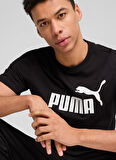 68253201 ESS No. 1 Logo Tee PUMA Bl Siyah Yuvarlak Yaka Regular Fit Baskılı Erkek T-Shirt