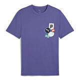 Graphics Icon Erkek Mavi Günlük Stil T-Shirt 68482946