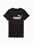 68237001 ESS No. 1 Logo Tee PUMA Bl Siyah Yuvarlak Yaka Regular Fit Baskılı Kadın T-Shirt
