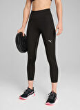 52589901 W TAD ESSENTIAL TIGHT - HW Siyah Lastikli Bel Slim Fit Blok Desenli Kadın Tayt