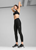52590101 W TAD GRAPHIC TIGHT - 7/8 Siyah Lastikli Bel Slim Fit Kadın Tayt