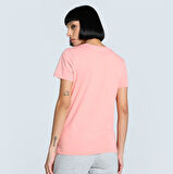Puma METALLIC No.1 Logo Tee Pembe Kadın Spor Tişört - 631536 18