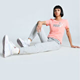 Puma METALLIC No.1 Logo Tee Pembe Kadın Spor Tişört - 631536 18