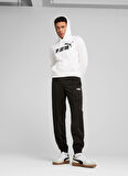 68257202 ESS No. 1 Logo Hoodie TR P Beyaz Kapüşon Yaka Lastikli Bel Regular Fit Baskılı Erkek Sweatshirt