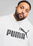 68257202 ESS No. 1 Logo Hoodie TR P Beyaz Kapüşon Yaka Lastikli Bel Regular Fit Baskılı Erkek Sweatshirt