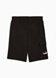 68266201 ESS No. 1 Logo Cargo Short Siyah Lastikli Bel Regular Fit Erkek Şort