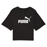Essentials Cropped Kadın Siyah Günlük Stil T-Shirt 68497201