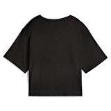 Essentials Cropped Kadın Siyah Günlük Stil T-Shirt 68497201