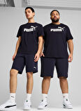 68259816 ESS Shorts 10 New Navy Siyah Lastikli Bel Regular Fit Erkek Şort
