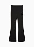 63154201 ESS High-Waist Flared Legg Siyah Lastikli Bel Slim Fit Kadın Tayt