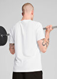 52590802 M TAD ESSENTIALS SOLID CAT Beyaz Yuvarlak Yaka Regular Fit Erkek T-Shirt
