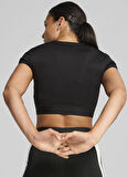 Puma 52680501 W PUMA STRONG TEE - SHORT Siyah Yuvarlak Yaka Crop Düz Kadın T-Shirt