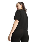 Class Relaxed Crop Kadın Siyah Günlük Stil T-Shirt 68503001