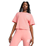 Class Relaxed Crop Kadın Pembe Günlük Stil T-Shirt 68503018