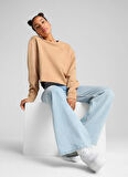 Puma 68505863 HER Relaxed Crew Krem Yuvarlak Yaka Regular Fit Düz Kadın Sweatshırt