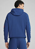 63061504 BMW MMS HOODED SWEAT JACKE Mavi Kapüşonlu Normal Bel Regular Fit Erkek Zip Ceket