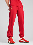 63018302 Ferrari Race Sweatpants Ro Kırmızı Lastikli Bel Regular Fit Erkek Eşofman Altı